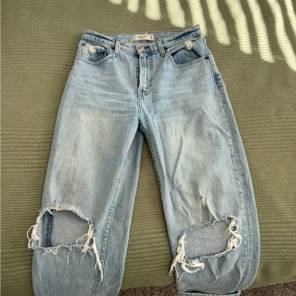 Abercrombie & Fitch Light Blue Boyfriend Jeans - Picture 2 of 2